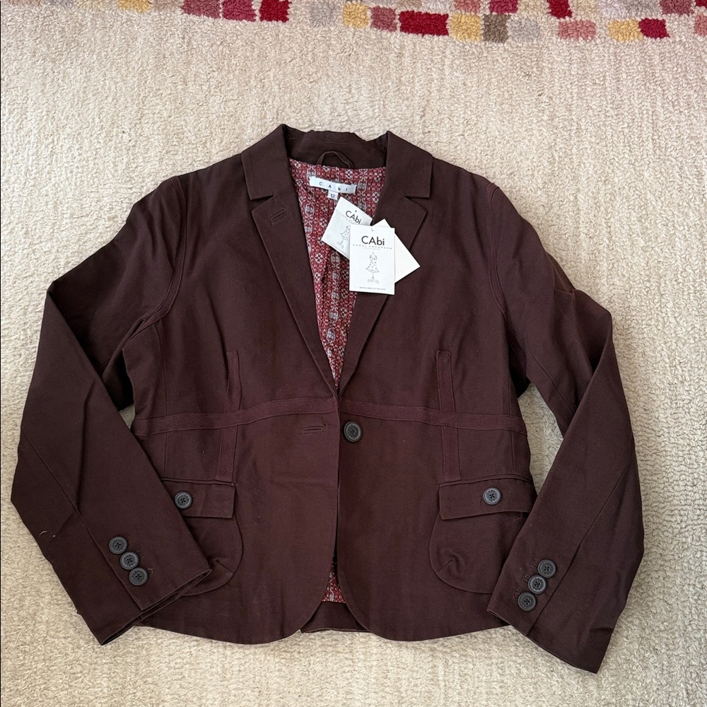 CAbi Dark Brown Buttoned Blazer